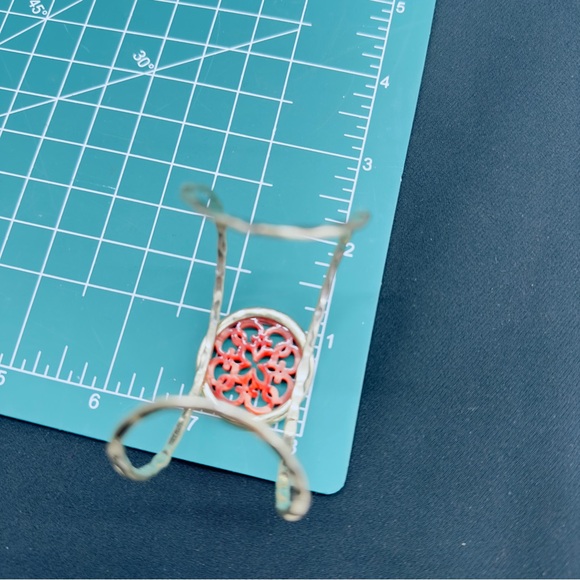 Two Orange Resin & Gold Trimmed Cuff Bracelets - Picture 6 of 6